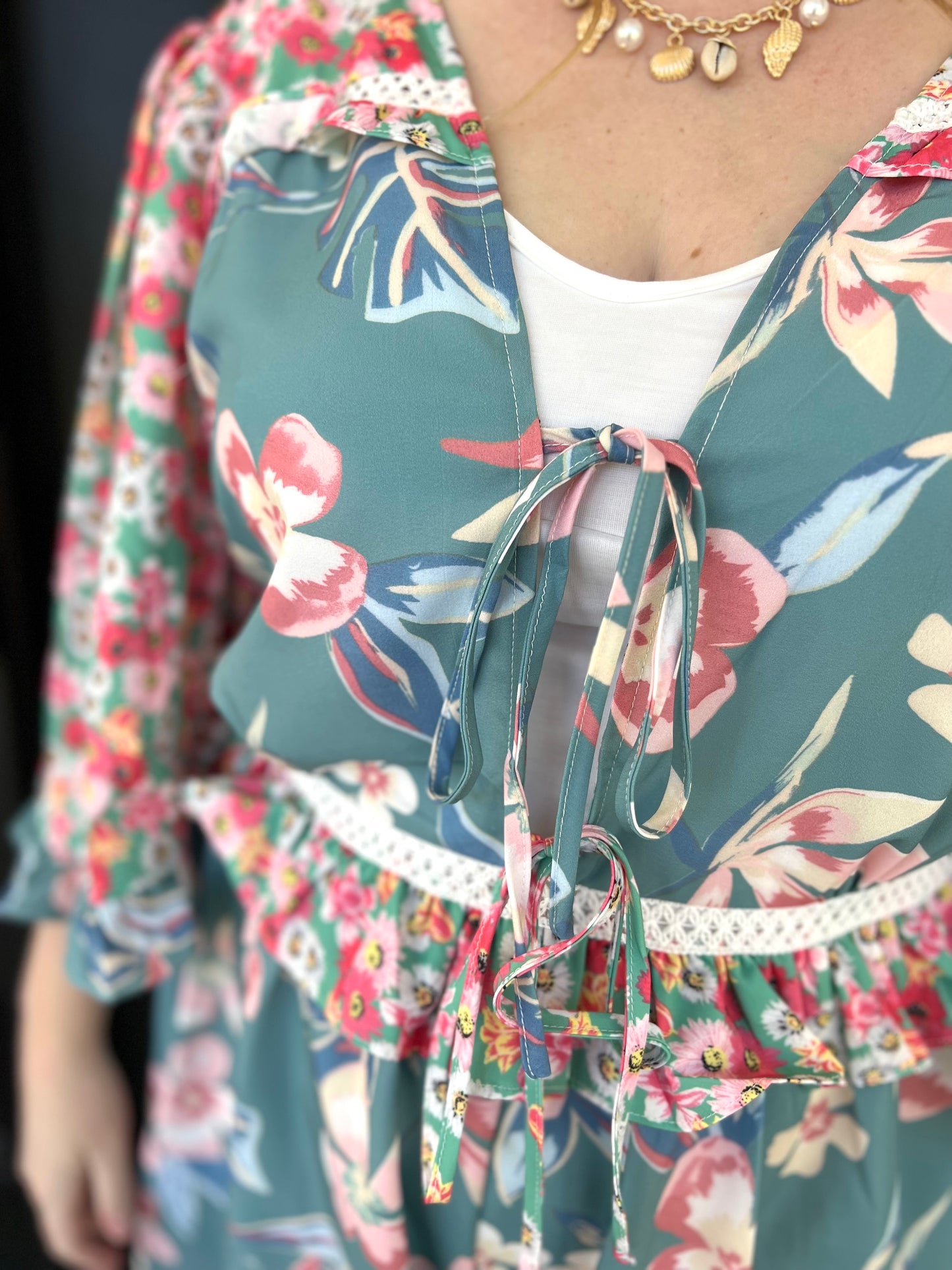 Kate Plus Tie Front Romper