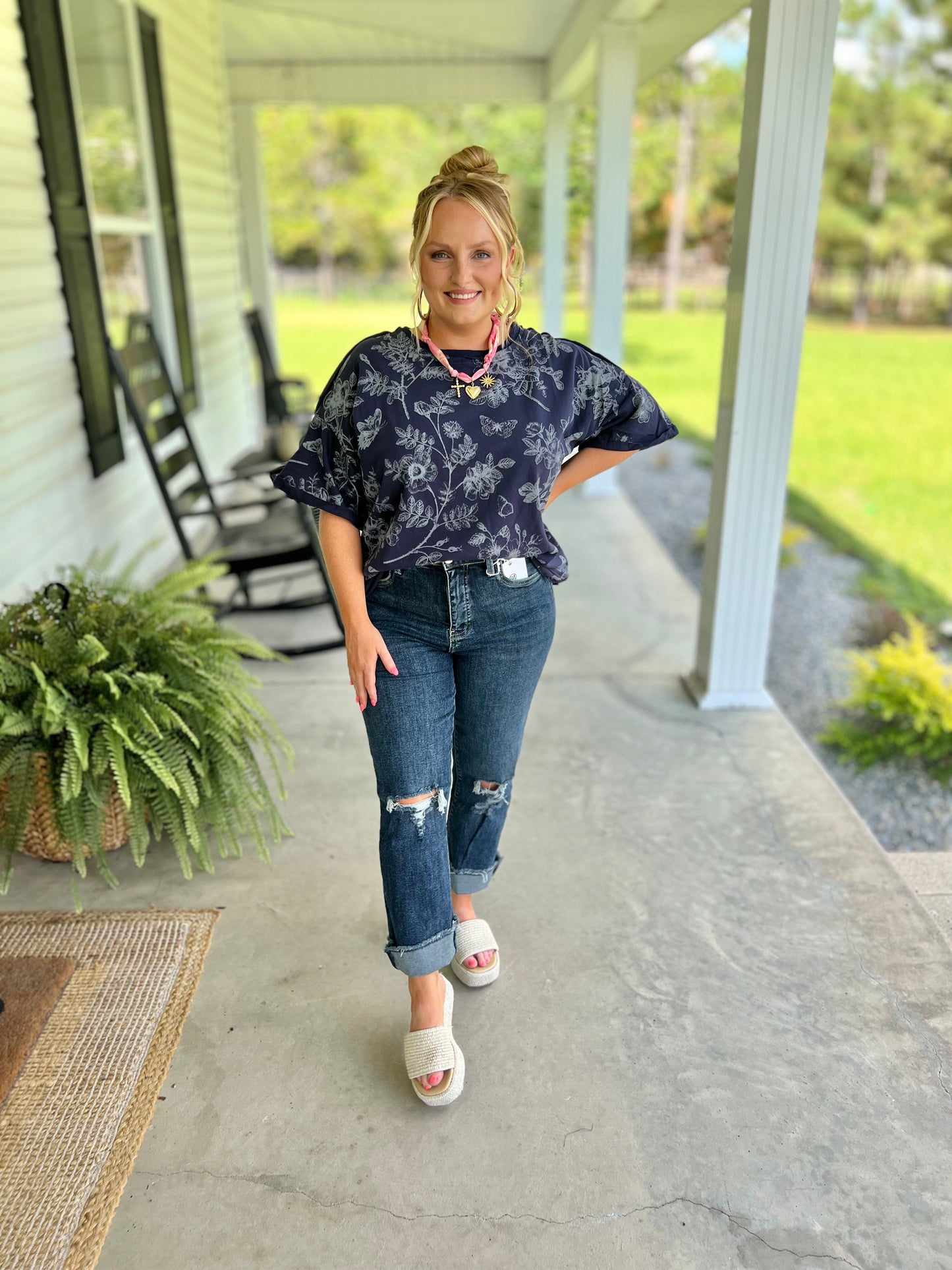 Karlie Floral Boxy Tee