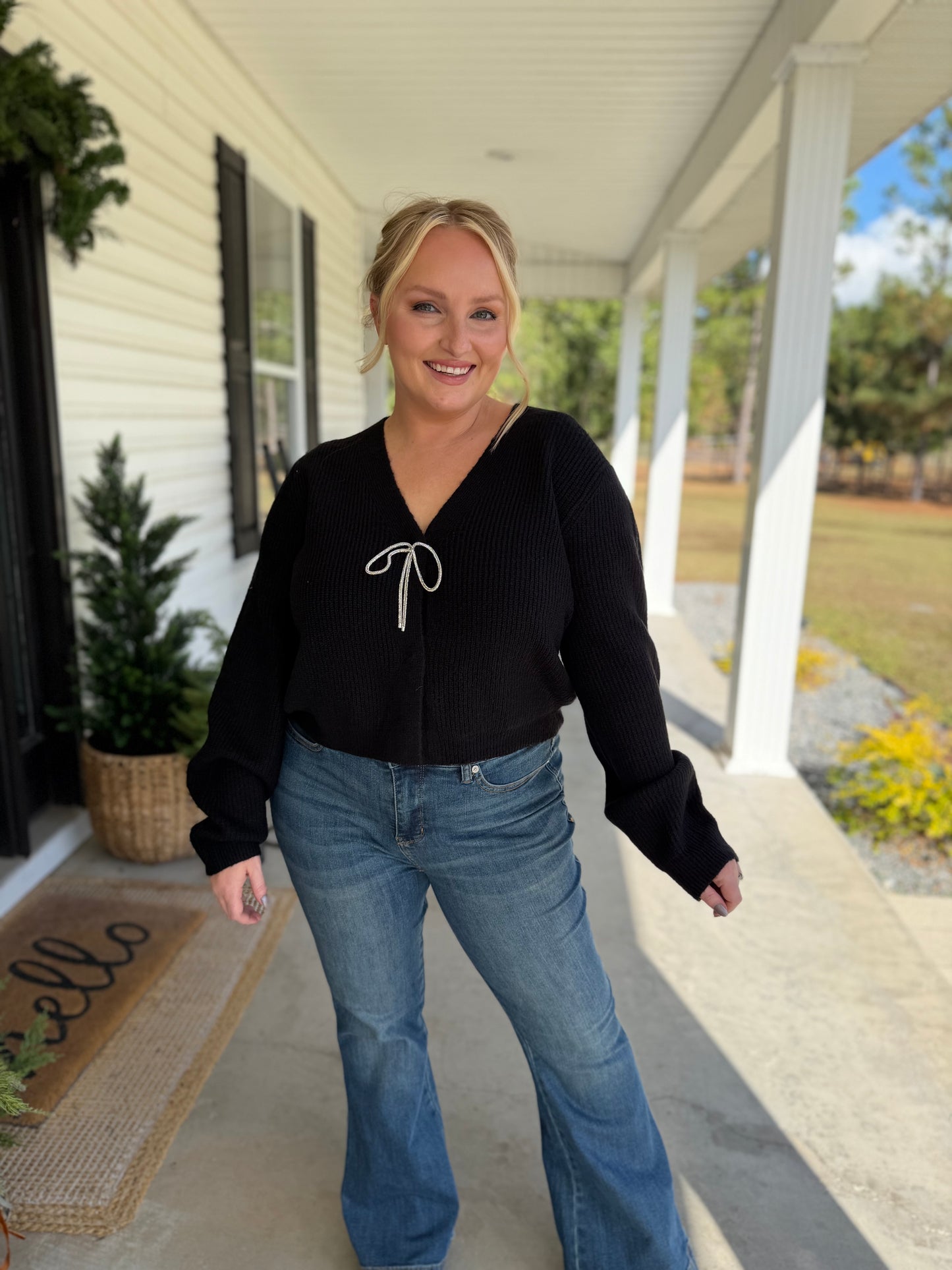 Light Up The Night Bow Detail Sweater