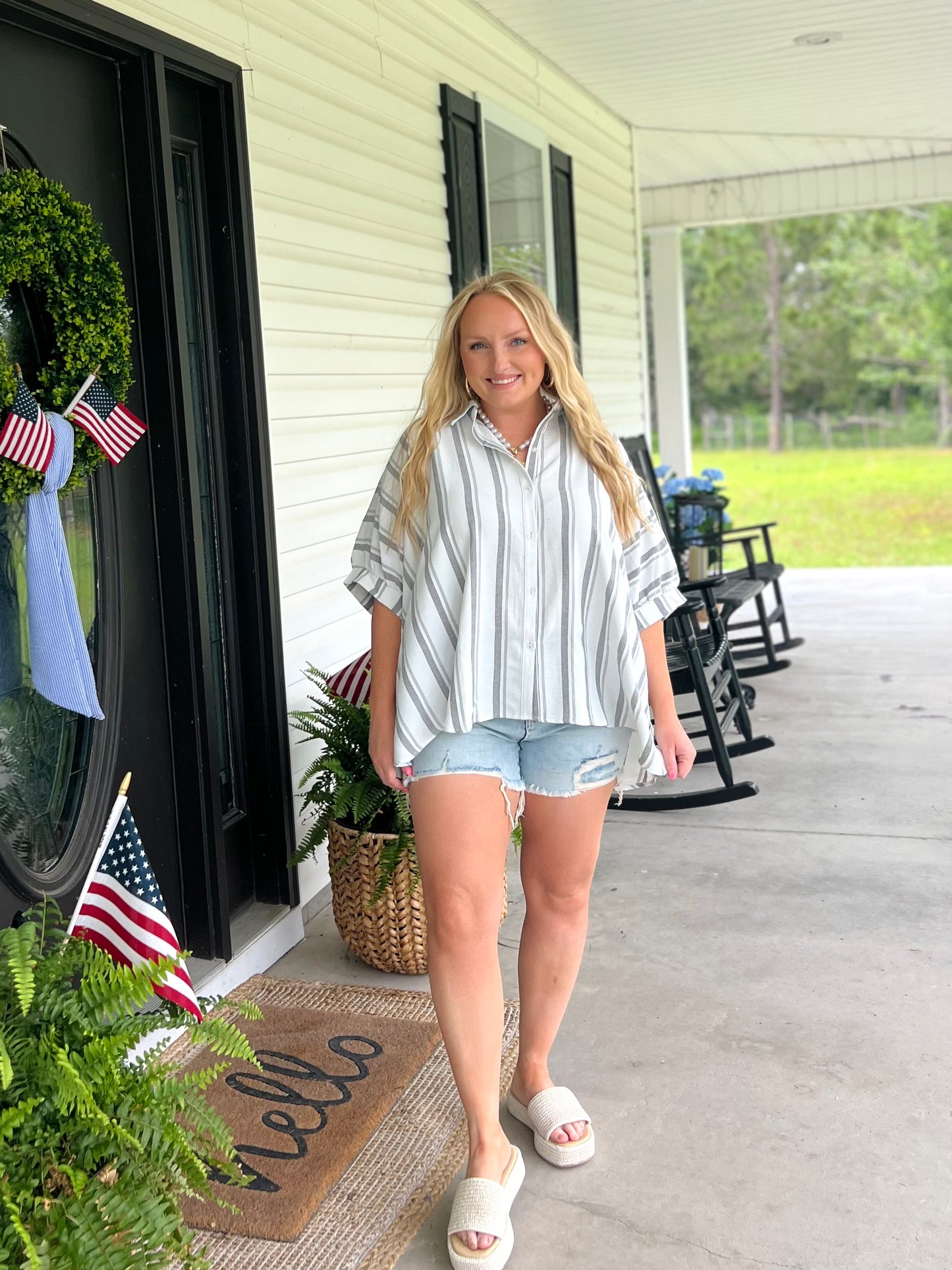 Erin Oversized Striped Top