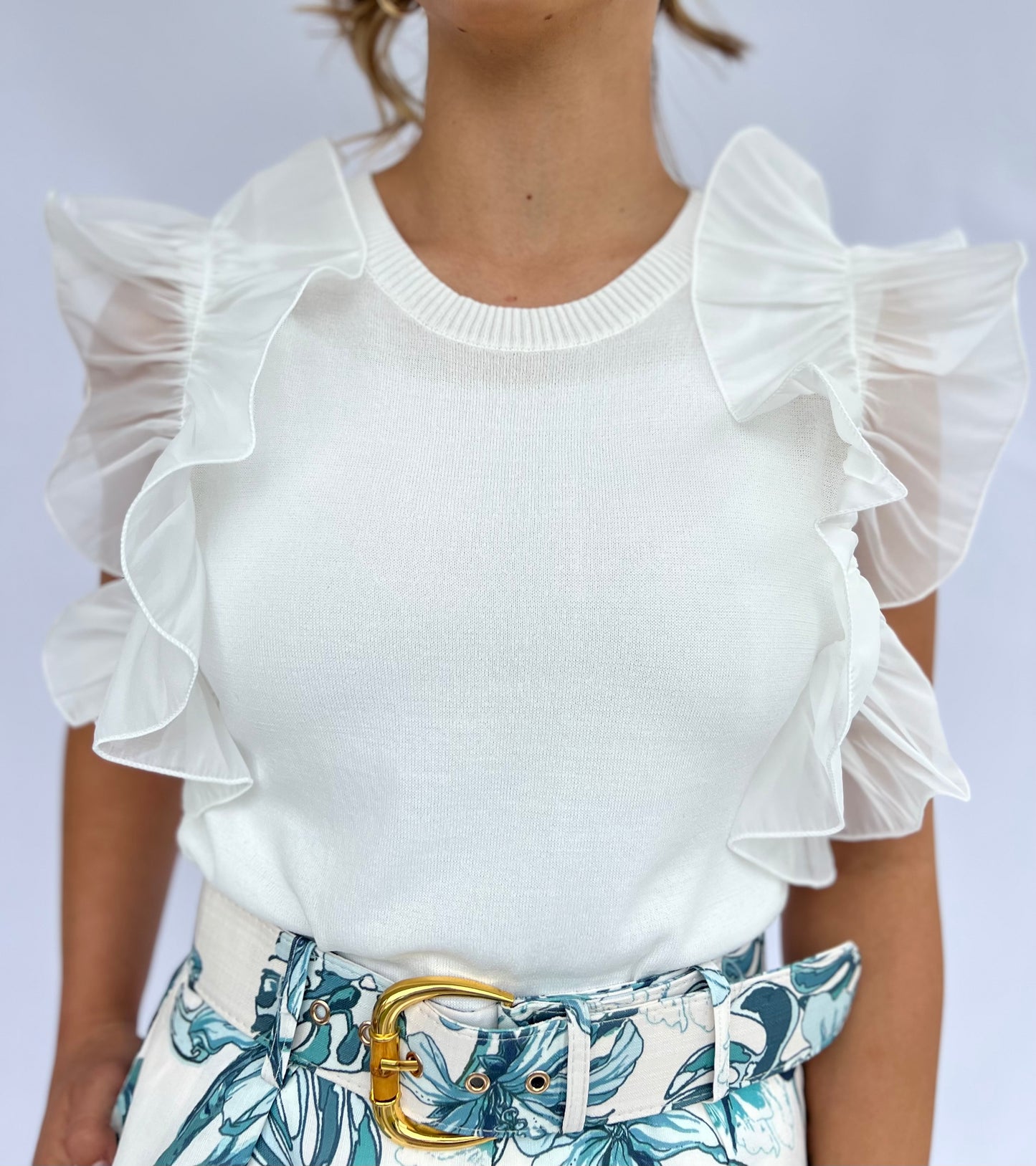 Mindy Ruffle Sleeve Top