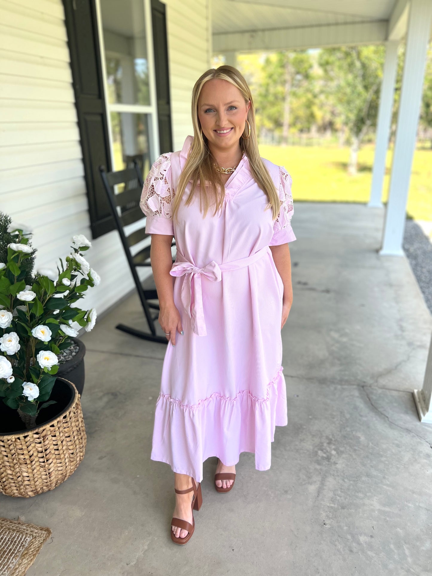 This Is It Pink Midi Dress