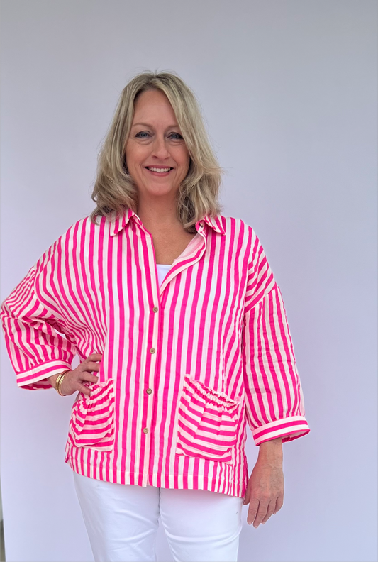 Plus Janie Striped Top