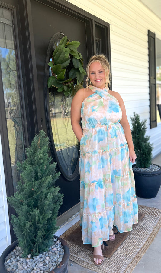 Spring Mornings Halter Neck Dress