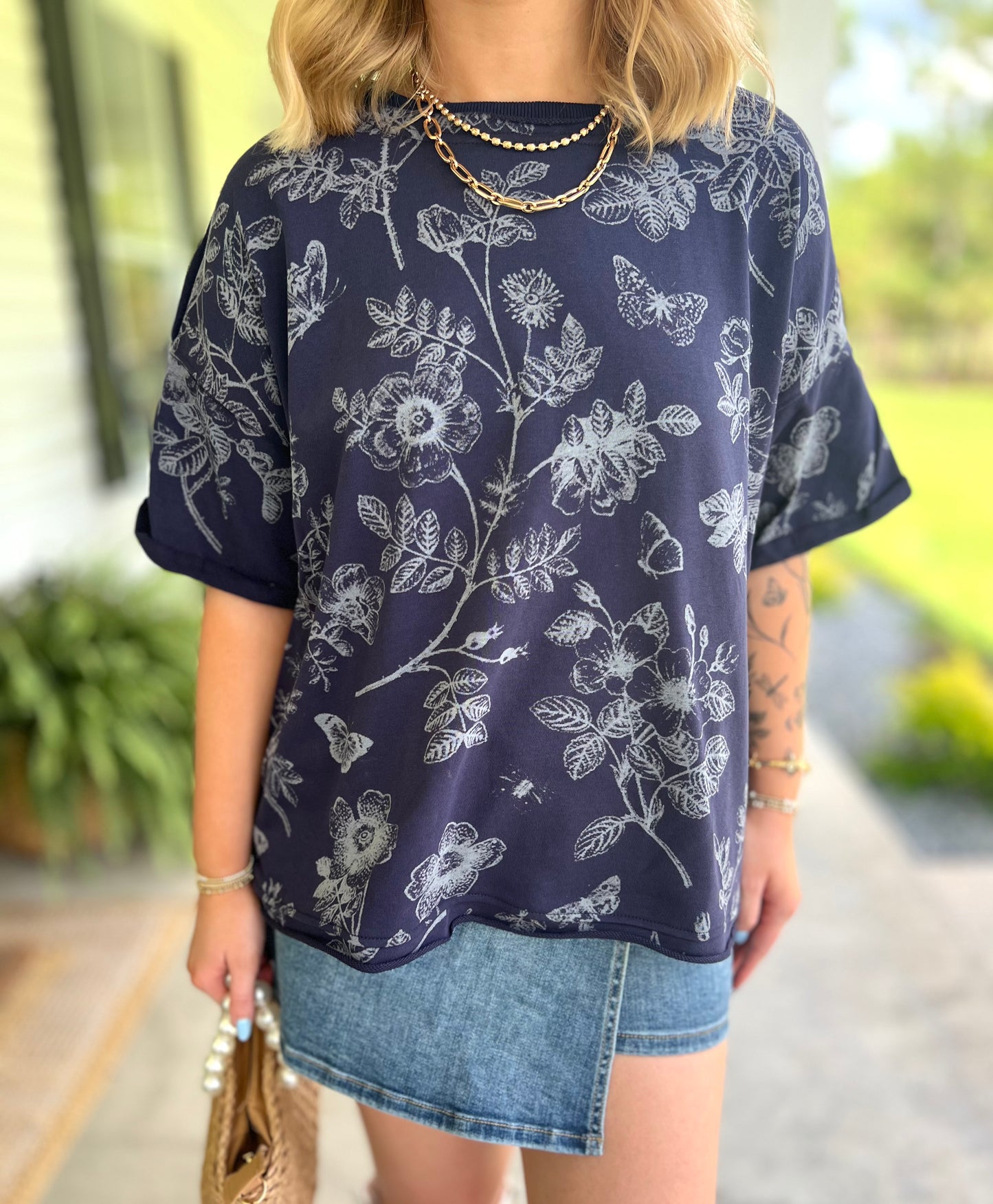 Karlie Floral Boxy Tee