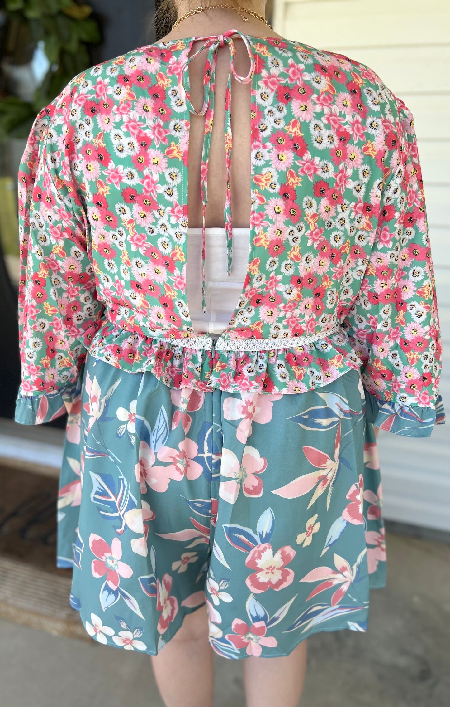 Kate Plus Tie Front Romper