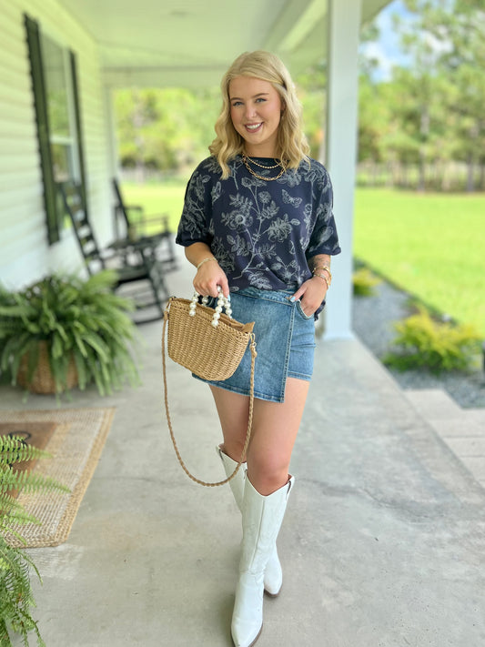 Karlie Floral Boxy Tee