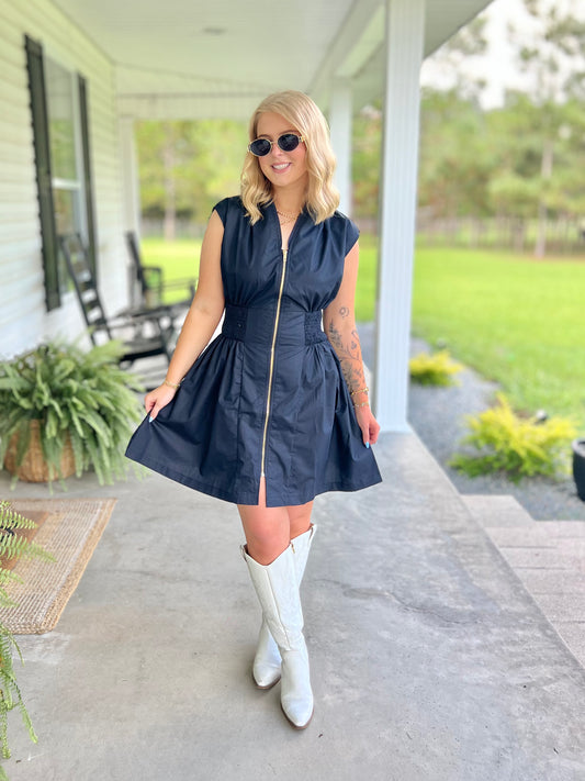 Midnight Zip Up Dress