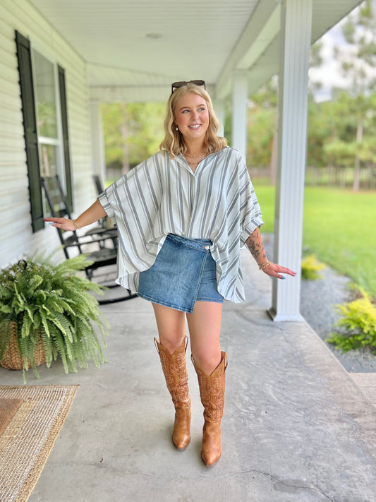 Erin Oversized Striped Top
